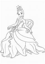 Coloring Princess Tiana Pages Printable sketch template