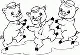 Pigs Three Little Dancing Coloring Pig Pages Disney Drawing Threelittlepigs Drawings Wolf Gif sketch template
