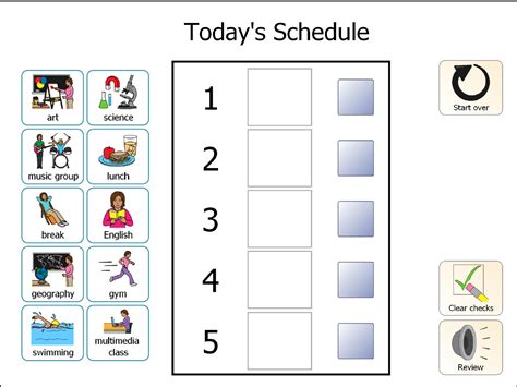 visual timetable template  printable templates