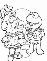 Muppet Piggy Muppets Kermit Frog Getcolorings Bulkcolor sketch template