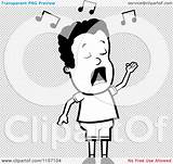 Singing Clipart Boy Outlined Coloring Vector Cartoon Clip Cory Thoman sketch template