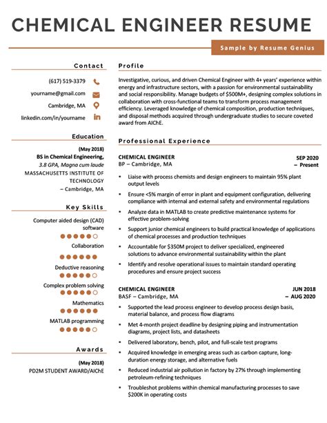engineering resume examples writing guide