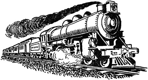 Steam Train Clip Art Train Clipart Train Drawing Illustration Wall