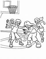 Coloring Exercise Pages Basketball Team Kids Color Gym School Play Fitness Playing Student Kidsplaycolor sketch template