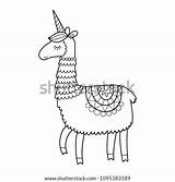 Llama Horn Alpaca sketch template