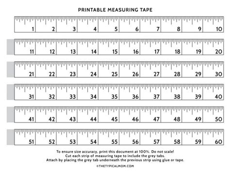 life size printable tape measure
