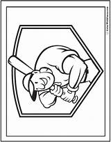 Baseball Coloring Pages Printable Batter sketch template