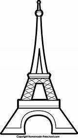 Tower Eiffel Simple Clip Draw Clipart sketch template