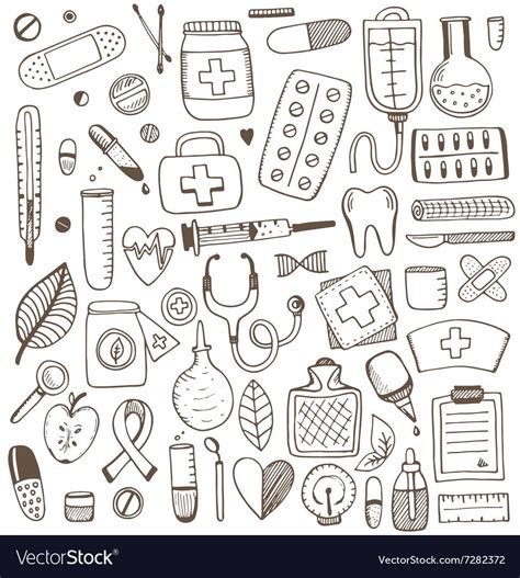 health care  medicine elements set vector sketch illustration