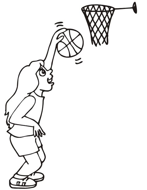 basketball coloring picture girl basketball player