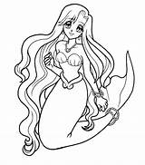 Coloring Mermaid Pages Cute Anime Kids Melody Color Drawing Mermaids Little Printable Print Coloring4free Princess Girls Colouring Tail Cartoon Getdrawings sketch template