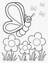 Butterfly Flower Coloring Pngitem sketch template