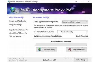 ChrisPC Free Anonymous Proxy screenshot #0