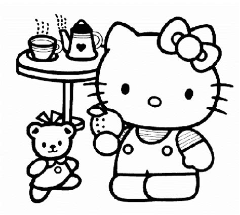 tea party coloring pages    print    kitty
