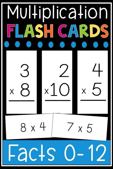 multiplication flash cards math facts   flashcards printable