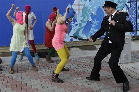 video russian punk band pussy riot whipped near sochi olympics site