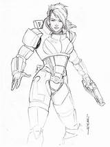 Mass Effect Drawings Shepard Commander Drawing Paintingvalley Sci Armor Fi Deviantart Choose Board sketch template