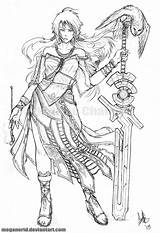 Mage Battle Meganerid Drawing Warrior Coloring Pages Rinne Deviantart Fairy Pencil Sword Printable Choose Board Group sketch template