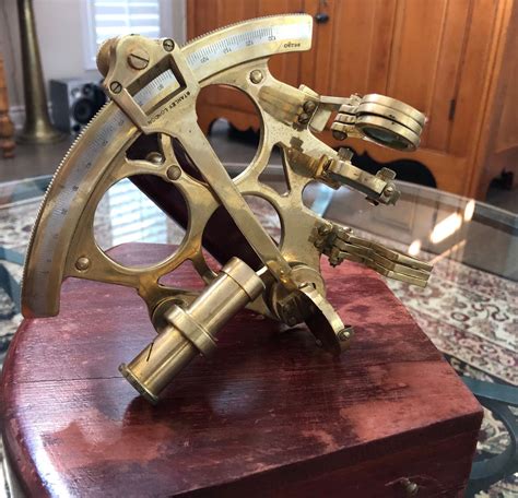 brass nautical sextant with case stanley london