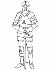 Coloring Armor Knight sketch template