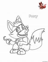 Foxy Fnaf Coloring Pages Cute Printable Sheet Color Print Sheets Fun Freddy Nights Five Getdrawings Bonnie Cat Super Info Getcolorings sketch template