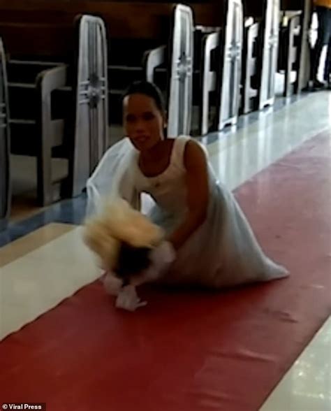 philippines bride born  legs walks   aisle daily mail
