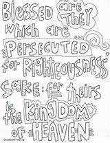 Beatitudes Righteousness Persecuted Meek Inherit sketch template