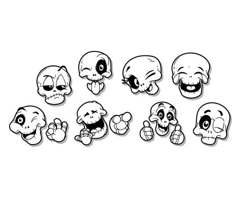 free cartoon skull icon vector vector art and graphics