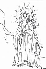 Assumption Lourdes Vierge Virgin Kolorowanki Maryja Blessed Rosary Catholic Mysteries Coloriage Kolorowanka Glorious Mother Conception Immaculate Assomption Rysunek Obraz Dame sketch template