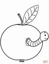 Coloring Apple Worm Pages Coming Printable Drawing sketch template