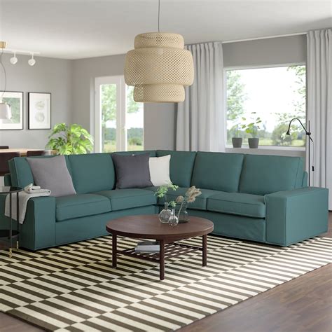 kivik corner sofa  seat kelinge grey turquoise ikea