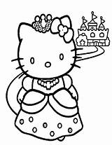 Coloring Kitty Hello Pages Princess Popular sketch template