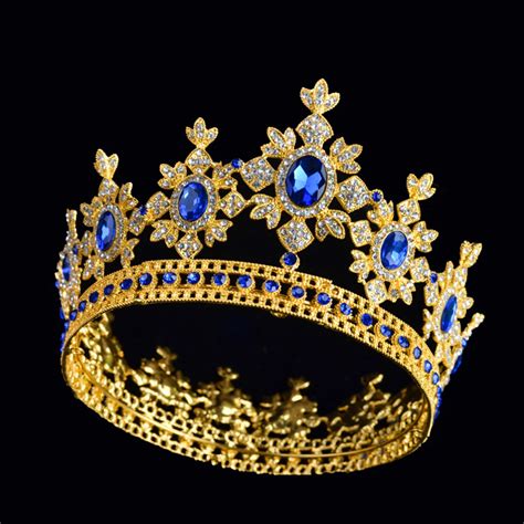 luxuries gold crystal royal bridal tiara crown full  queen crown