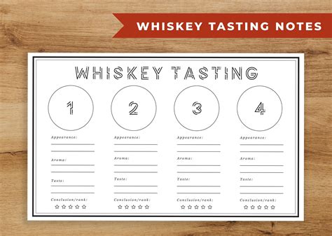printable bourbon tasting sheet