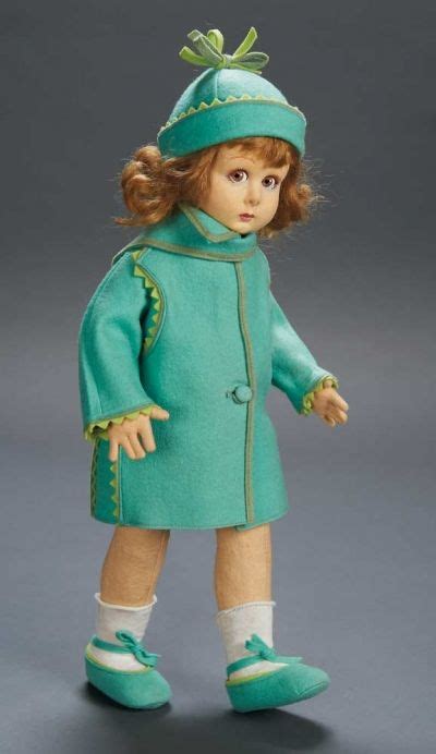 apples an auction of antique dolls 80 italian felt character girl by lenci in green felt coat