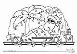 Colouring Santa Sunbathing Pages Christmas Become Member Log sketch template