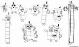 Numberblocks Colouring sketch template