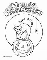 Halloween Coloring Pages Happy Pumpkin Printable Kids Print Cat Color Precious Drawing Moments Cats Pearl Necklace Drawings Fall Getcolorings Bat sketch template
