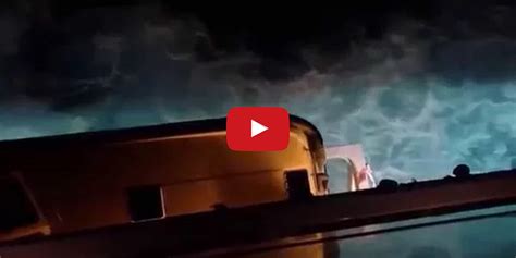 shocking video shows man going overboard on cruise ship