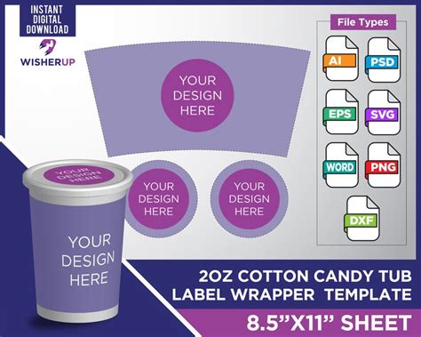 oz cotton candy tub label template svg dxf ms word docx etsy finland