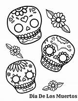 Dead Coloring Muertos Dia Los Kids Simple Children Pages Color sketch template