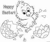 Easter Coloring Chick Egg Pages Happy Printable Color sketch template
