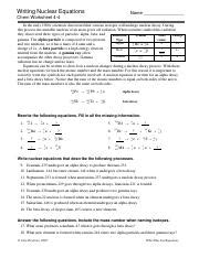nuclearequationspdf writing nuclear equations  chem