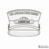Conductor Vbs Railroad Hat Conductors Orientaltrading Aboard sketch template