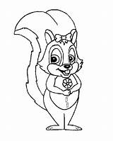 Coloring Girl Squirrel Pages Animals Forrest sketch template