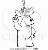Jackalope Idea Clipart Cartoon Outlined Coloring Vector Thoman Cory Presenting Romantic Rose sketch template
