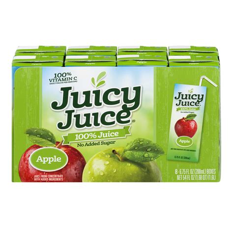 Juciy Juice 100 Juice Boxes Apple Juice 6 75 Fl Oz 8 Ct Apple Juice