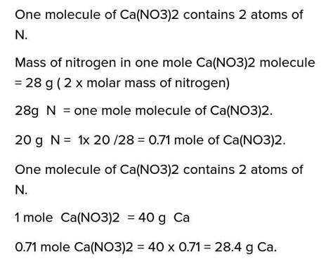 How Much Calcium Is Present In Ca No3 2 That Contain 1 4g