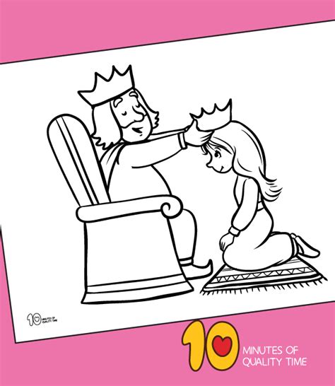 esther   queen coloring page  minutes  quality time