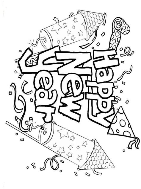 happy  year coloring pages  printable happy  year coloring